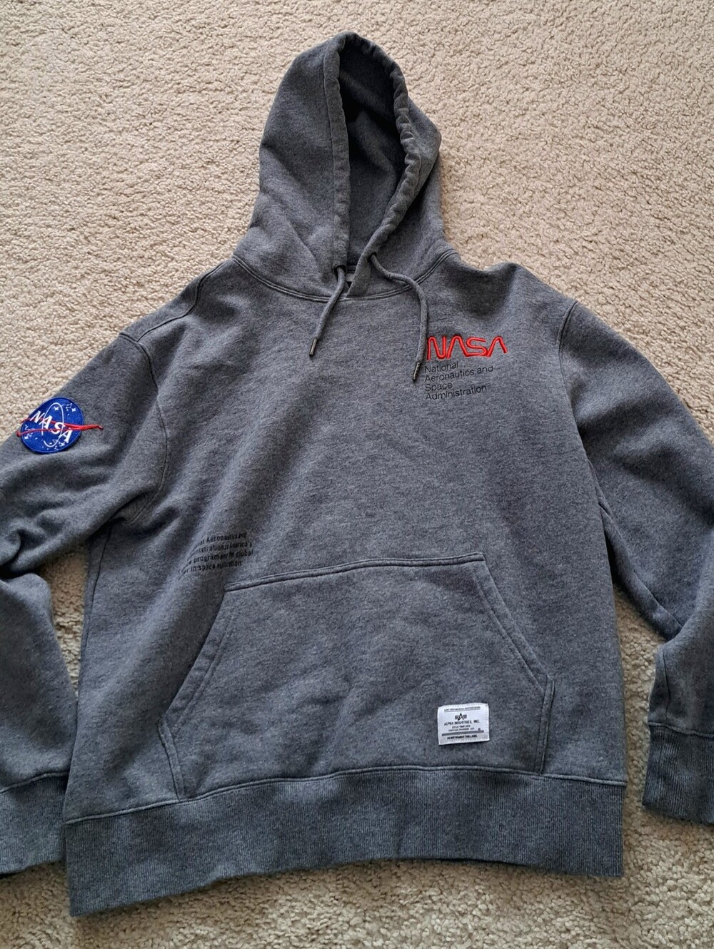 Alpha Industries Men's Hoodie NASA